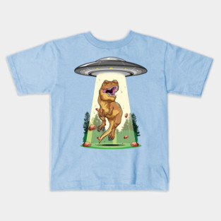 Cosmic Encounter:  Dinosaur Alien Abduction Kids T-Shirt