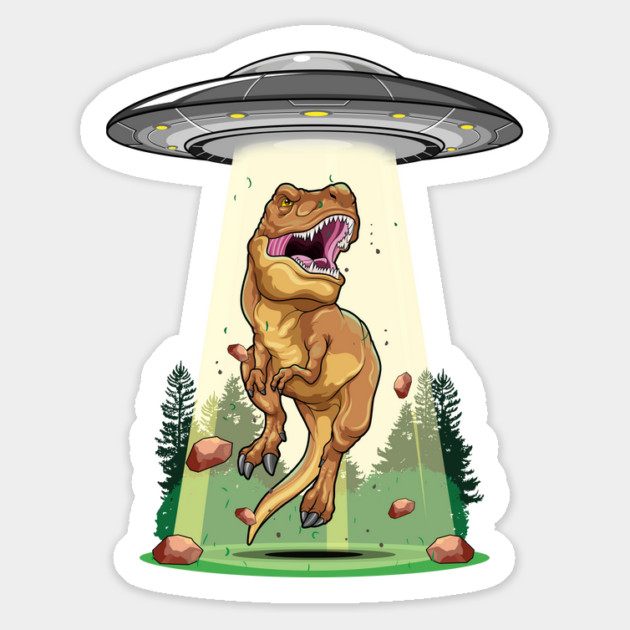 Cosmic Encounter:  Dinosaur Alien Abduction Magnet by GoshWow®