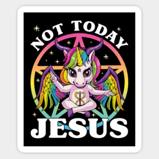 Not Today Jesus - Satanic Baphomet Goat Magnet