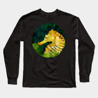 Yellow Seahorse Long Sleeve T-Shirt