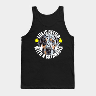 Catahoula Leopard Dog Life is Better With A Dog Happy Puppy Tank Top