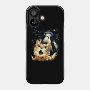 Space Whiskers: The Purrr-fect Abduction Phone Case