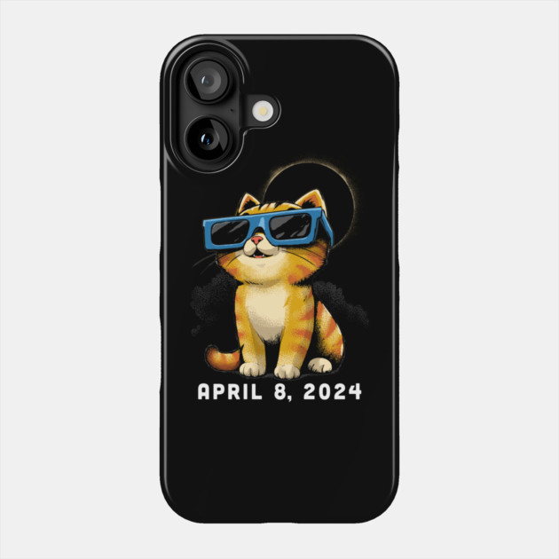 Total Solar Eclipse Cat: Eclipse Watcher Phone Case by GoshWow®