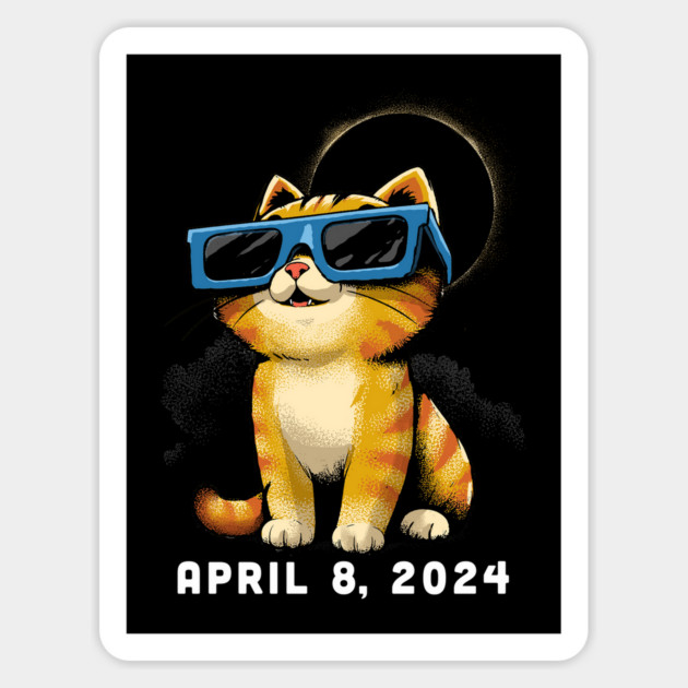 Total Solar Eclipse Cat: Eclipse Watcher Magnet by GoshWow®