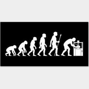 3D Printing Human Evolution Silhouette Funny 3D Printer Lovers Posters and Art