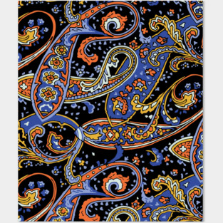 Retro Vintage Paisley Pattern Posters and Art