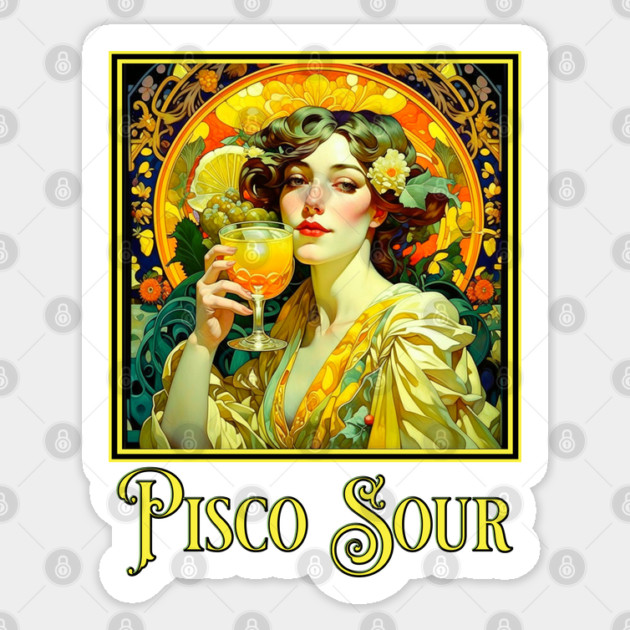 Art Nouveau Pisco Sour Sticker by HolidayBug