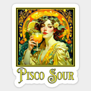 Art Nouveau Pisco Sour Sticker