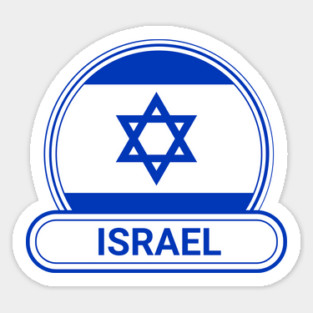Israel Country Badge - Israel Flag Sticker