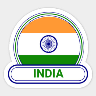 India Country Badge - India Flag Sticker