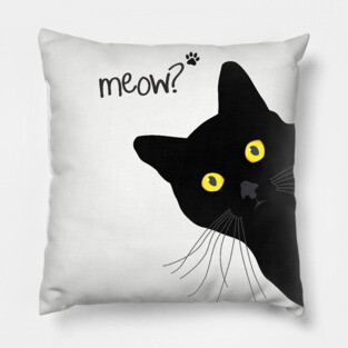 Meow! - Black Cat Pillow