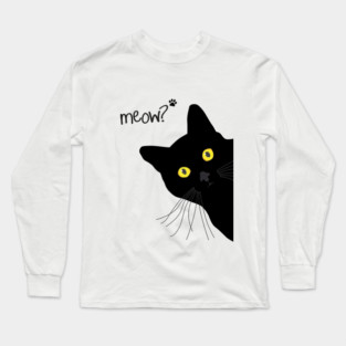 Meow! - Black Cat Long Sleeve T-Shirt