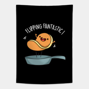 Flippin Fantastic Cute Pancake Pun Tapestry