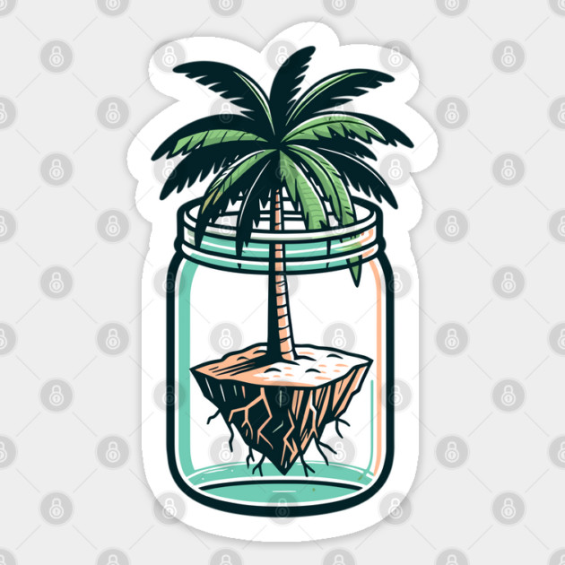 Island In a Bottle Sticker by WarFX Designs
