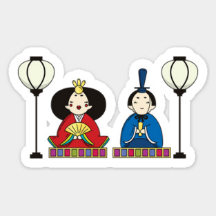 Colorful Hina Matsuri Dolls Sticker