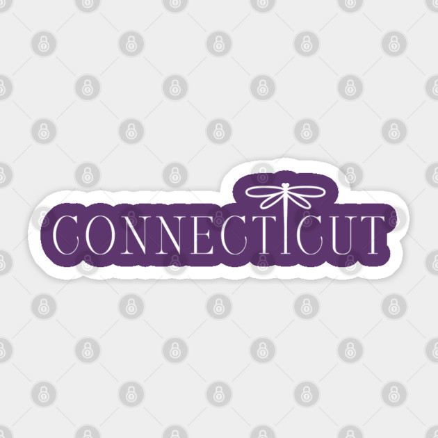 Connecticut - dragonfly Sticker by Stars Hollow Mercantile