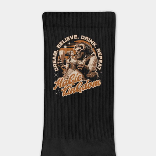 Dream Believe Drink Repeat Beauty and The Beast Retro Distressed by Joaddo