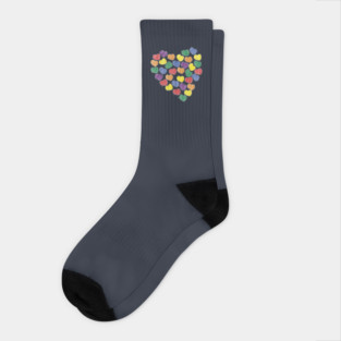 Rainbow Colors Valentine Heart Socks