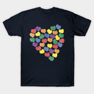 Rainbow Colors Valentine Heart T-Shirt