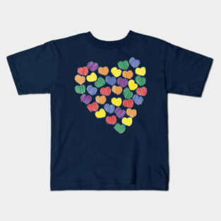 Rainbow Colors Valentine Heart Kids T-Shirt