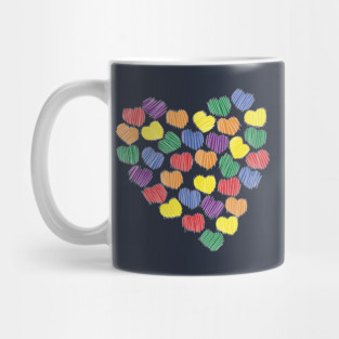 Rainbow Colors Valentine Heart Mug