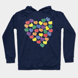 Rainbow Colors Valentine Heart Hoodie