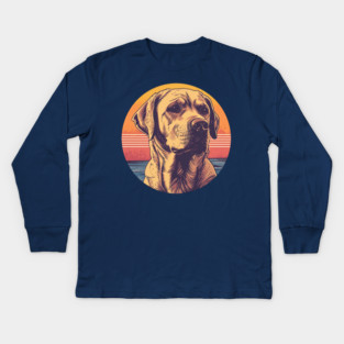 Vintage Yellow Labrador Retriever Kids Long Sleeve T-Shirt