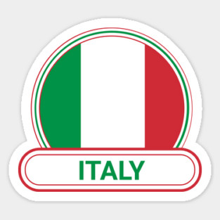 Italy Country Badge - Italy Flag Sticker