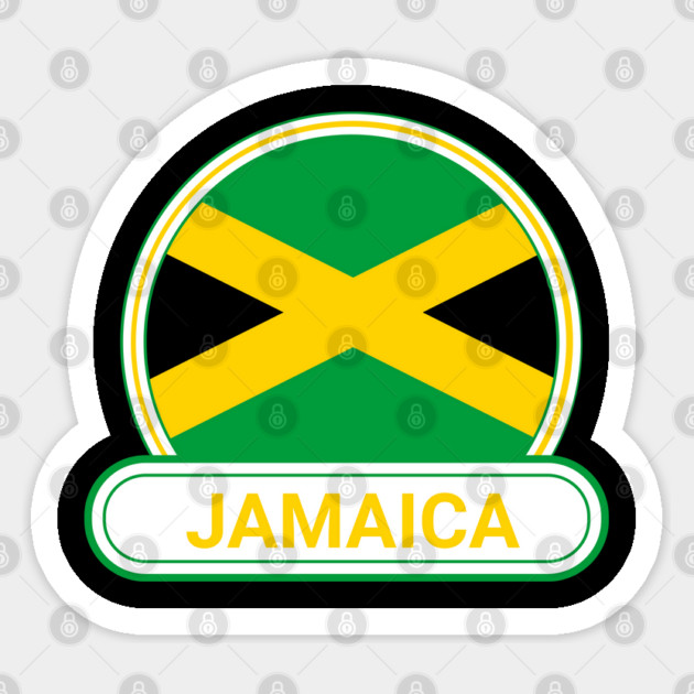 Jamaica Country Badge - Jamaica Flag Sticker by Yesteeyear