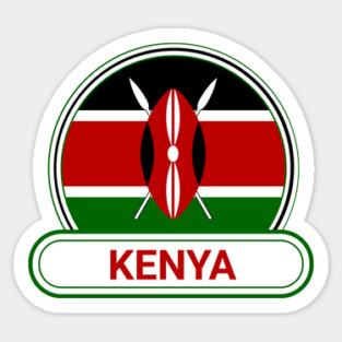 Kenya Country Badge - Kenya Flag Sticker