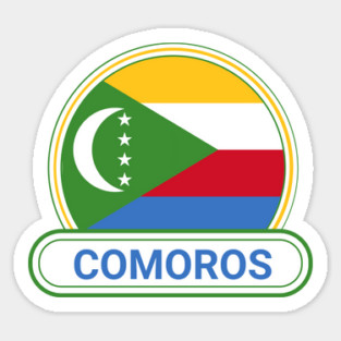 The Comoros Country Badge - The Comoros Flag Sticker