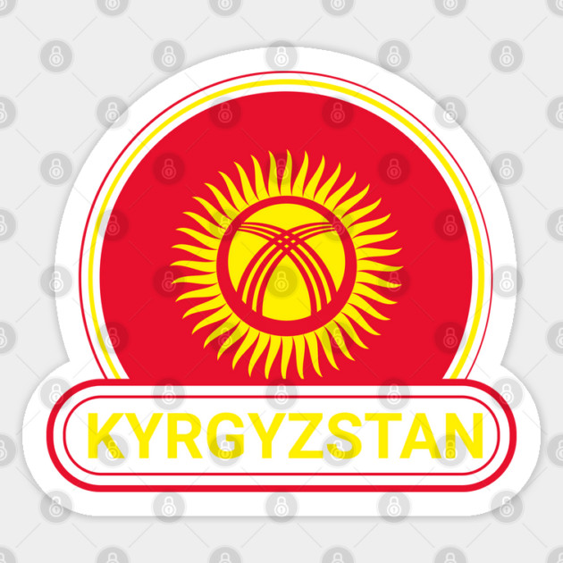 Kyrgyzstan Country Badge - Kyrgyzstan Flag Sticker by Yesteeyear