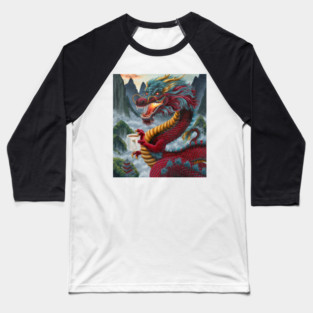 Zhulong Coffee Dragon Baseball T-Shirt