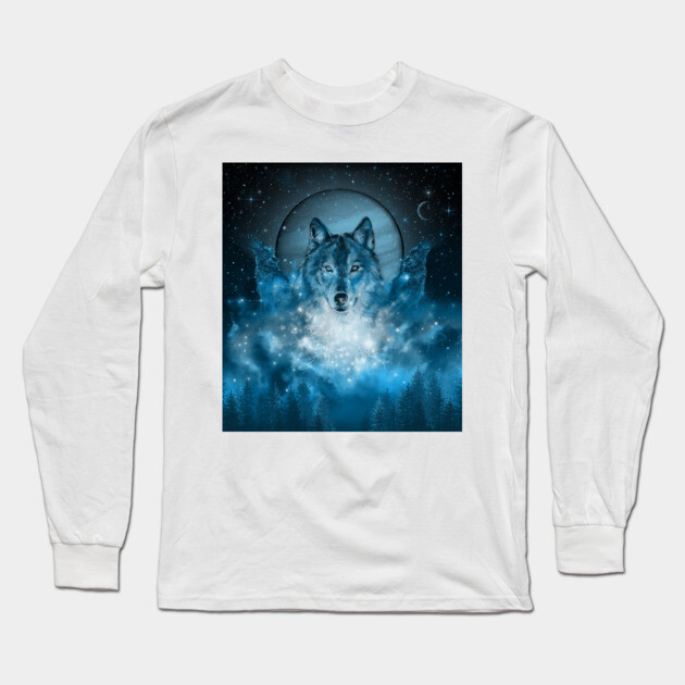 wolf Long Sleeve T-Shirt by BekimART