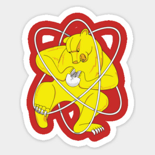 Bear Splitting Atom Zheleznogorsk Flag Sticker