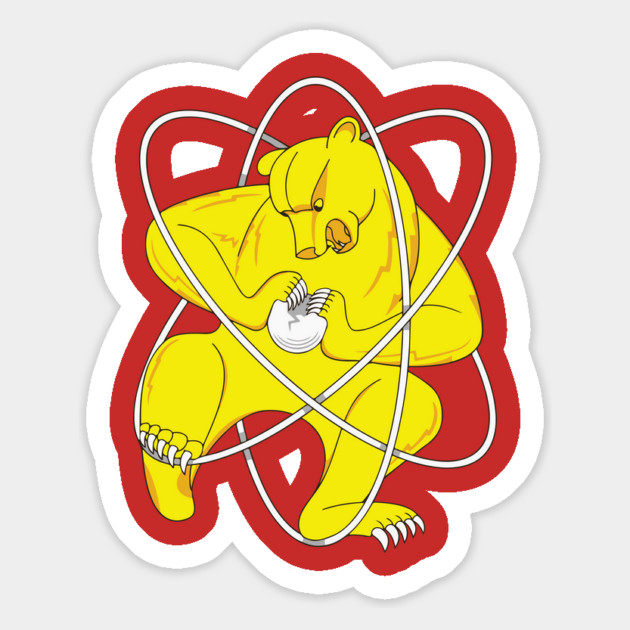 Bear Splitting Atom Zheleznogorsk Flag Magnet by dumbshirts