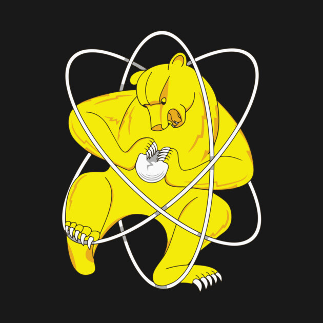 Bear Splitting Atom Zheleznogorsk Flag by dumbshirts