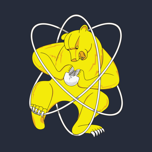 Bear Splitting Atom Zheleznogorsk Flag by dumbshirts