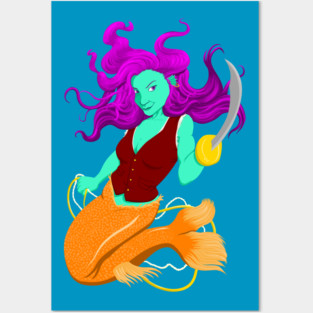 Anne the Pirate Mermaid Posters and Art
