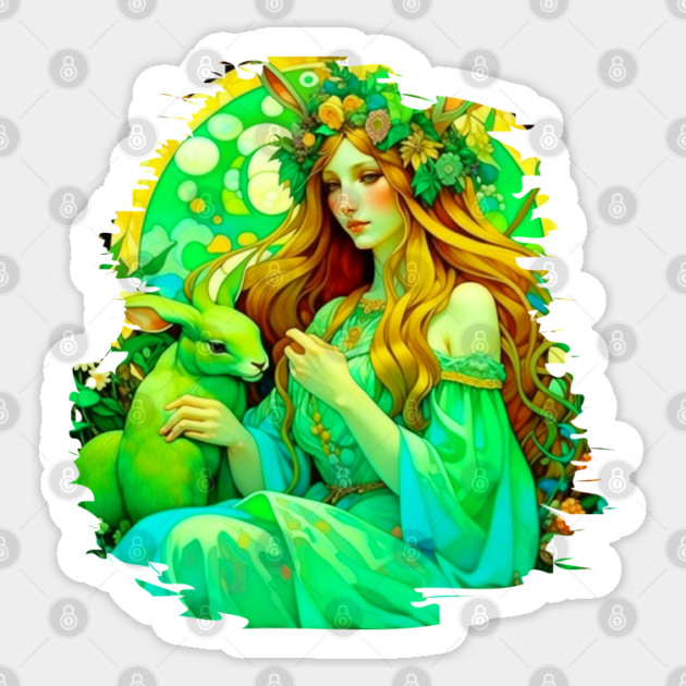 Art Nouveau Ostara Celtic Spring Sticker by HolidayBug