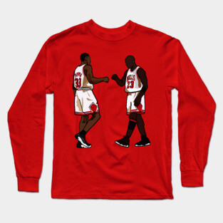 Michael Jordan And Scottie Pippen Throwback Chicago Bulls NBA Long Sleeve T-Shirt