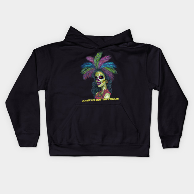 Mardi Gras Zombie Kids Hoodie by H. R. Sinclair