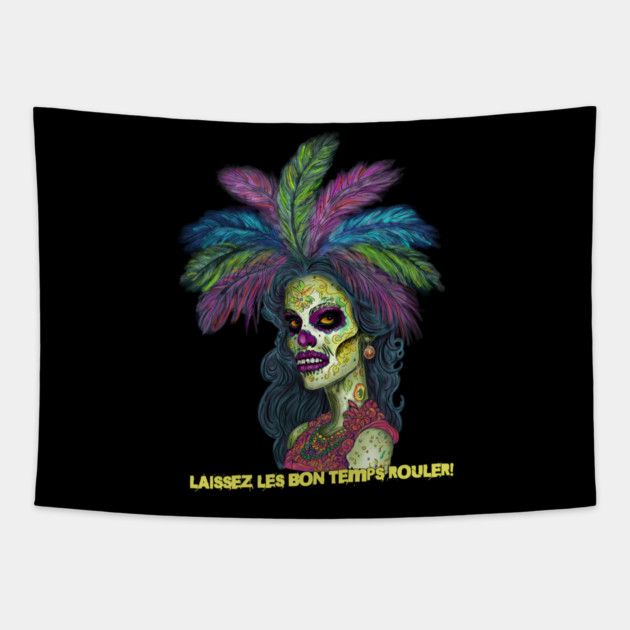 Mardi Gras Zombie Tapestry by H. R. Sinclair