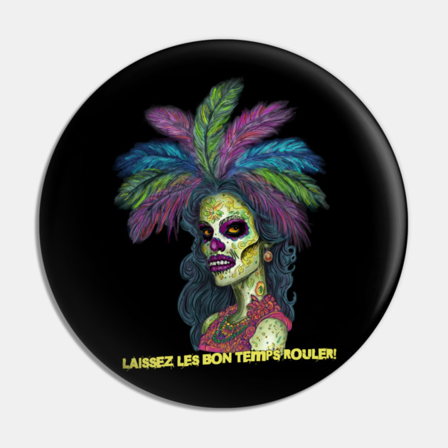Mardi Gras Zombie Pin by H. R. Sinclair
