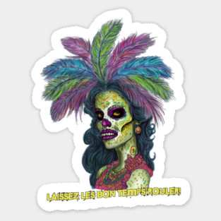 Mardi Gras Zombie Sticker