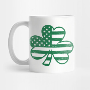 Irish American Pride - Shamrock American Flag Mug