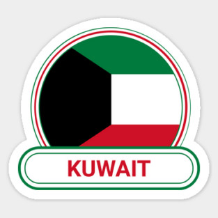 Kuwait Country Badge - Kuwait Flag Sticker