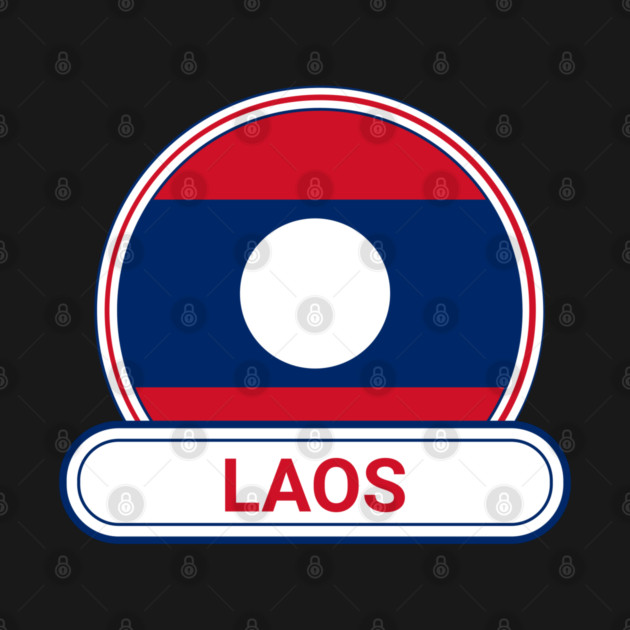 Laos Country Badge - Laos Flag by Yesteeyear