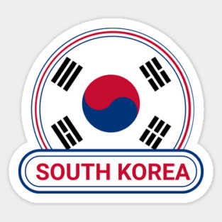 South Korea Country Badge - South Korea Flag Sticker