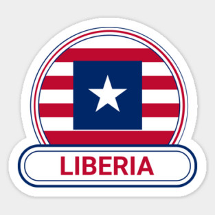 Liberia Country Badge - Liberia Flag Sticker